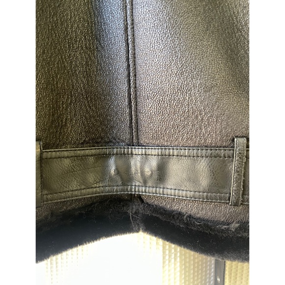 Zara vegan leather, faux fur-lined black moto jacket - Picture 5 of 5